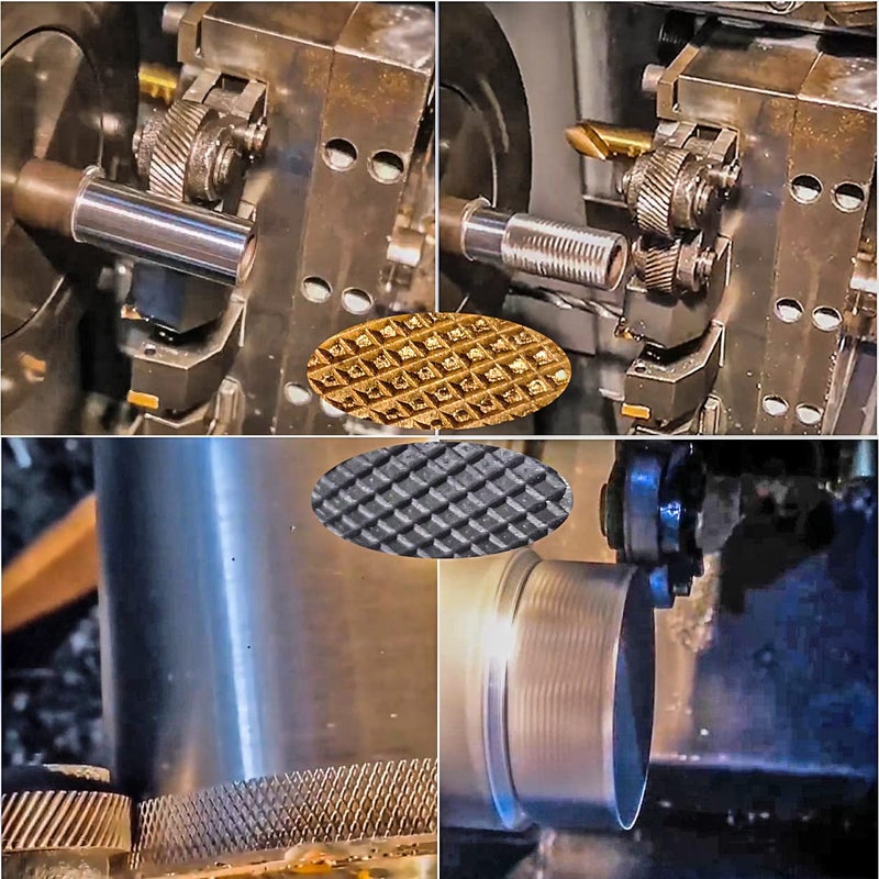 FJSM 7pcs high-Strength Double-Wheel Lathe knurling Tools Diagonal Diagonal knurling Wheel Pitch 0.5/1.0/2.0mm - Image 5